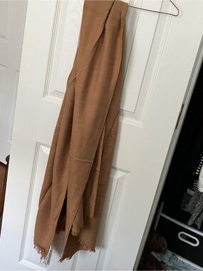 H&M Brown Neutral Fringe Long Scarf